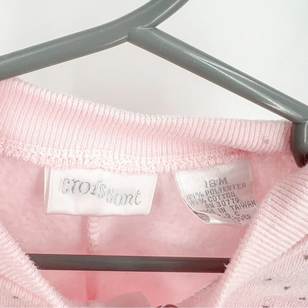 Vintage Croissant baby pink pajamas